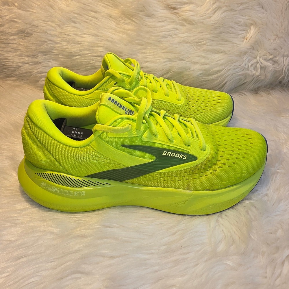 Brooks Adrenaline GTS 24 - Men's 8.5 D - Acid Lime/Sunny Lime/Navy